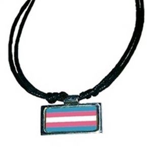 Transgender Flag Pendant Necklace, LGBTQ Necklace Pride Trans color flag necklac